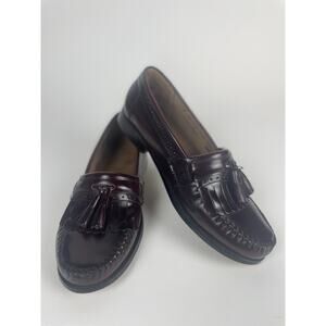 GH Bass Weejuns Jeremy Loafers Womens 9 Burgundy Leather Tassel Kilt